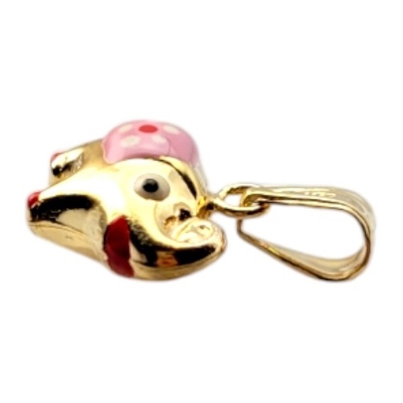 14K Yellow Gold Elephant Charm with Enamel Design #20319 - Picture 4 of 7